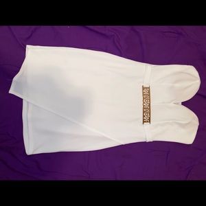 Strapless white dress